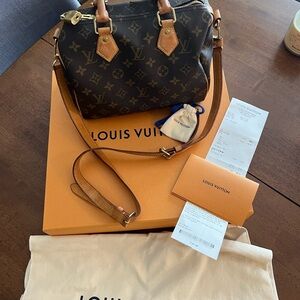 Louis Vuitton Brown Satchel with Iconic Monogram